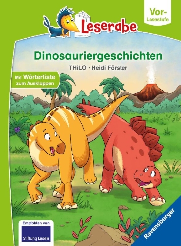 Buchcover und Innenansicht für das Buch: Dinosauriergeschichten - Leserabe ab Vorschule - Erstlesebuch für Kinder ab 5 Jahren