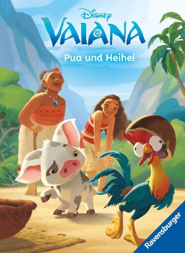 Buchcover und Innenansicht für das Buch: Disney Vaiana: Pua und Heihei - Erstlesebuch zum Lesenlernen