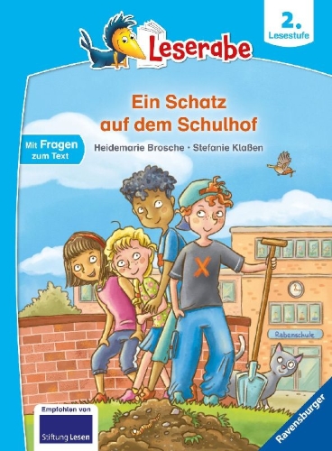 Buchcover und Innenansicht für das Buch: Ein Schatz auf dem Schulhof - Leserabe ab 2. Klasse - Erstlesebuch für Kinder ab 7 Jahren