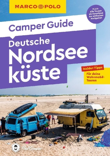 Buchcover und Innenansicht für das Buch: MARCO POLO Camper Guide Deutsche Nordseeküste
