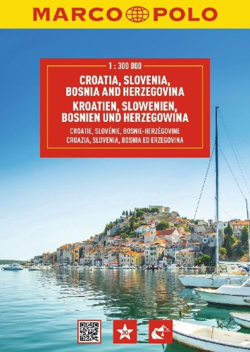 Buchcover und Innenansicht für das Buch: MARCO POLO Reiseatlas Kroatien, Slowenien, Bosnien und Herzegowina 1:300.000
