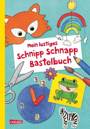 Buchcover und Innenansicht für das Buch: Mein lustiges Schnipp Schnapp Bastelbuch