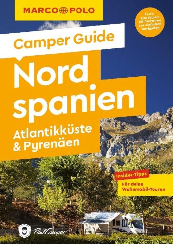 Buchcover und Innenansicht für das Buch: MARCO POLO Camper Guide Nordspanien: Atlantikküste & Pyrenäen