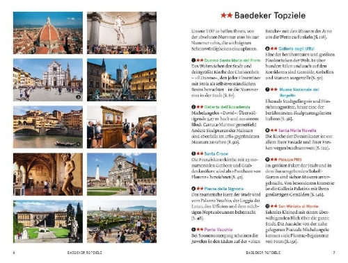 Buchcover und Innenansicht für das Buch: Baedeker SMART Reiseführer Florenz