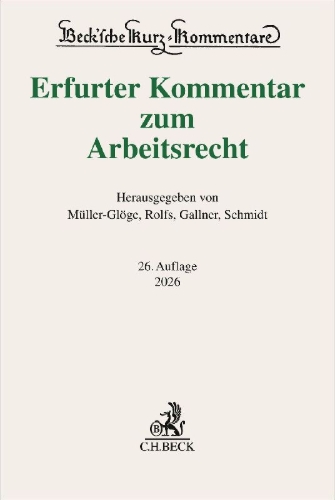 Buchcover und Innenansicht für das Buch: Erfurter Kommentar zum Arbeitsrecht