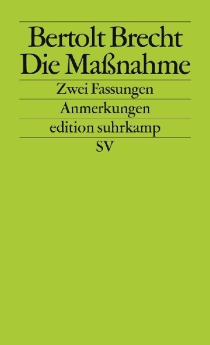 Buchcover und Innenansicht für das Buch: Die Maßnahme. Zwei Fassungen