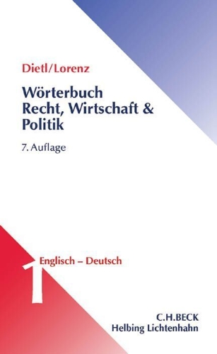 Buchcover und Innenansicht für das Buch: Wörterbuch für Recht, Wirtschaft und Politik  Teil I: Englisch-Deutsch
