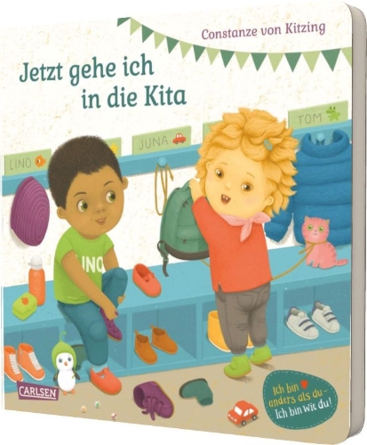 Buchcover und Innenansicht für das Buch: Jetzt gehe ich in die Kita