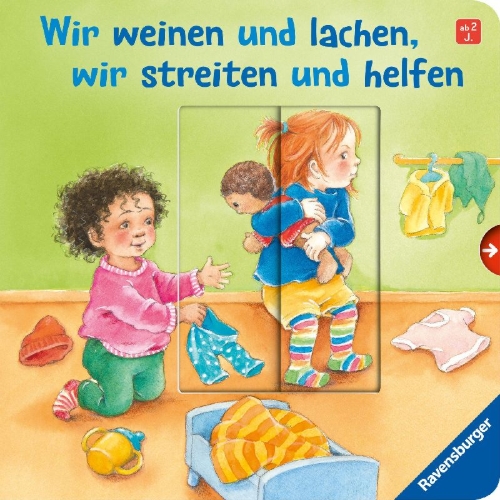 Buchcover und Innenansicht für das Buch: Wir weinen und lachen, wir streiten und helfen