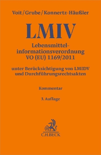 Buchcover und Innenansicht für das Buch: Lebensmittelinformationsverordnung. LMIV
