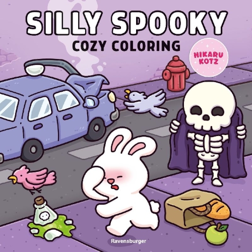 Buchcover und Innenansicht für das Buch: Cozy Coloring - Silly Spooky