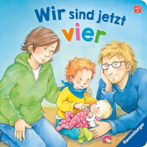 Buchcover und Innenansicht für das Buch: Wir sind jetzt vier