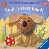 Buchcover und Innenansicht für das Buch: Mein liebstes Fingerpuppenbuch: Hallo, kleiner Hund!