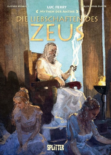 Buchcover und Innenansicht für das Buch: Mythen der Antike: Die Liebschaften des Zeus