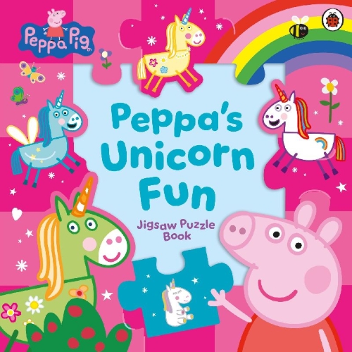 Buchcover und Innenansicht für das Buch: Peppa Pig: Peppa's Unicorn Fun Jigsaw Puzzle Book