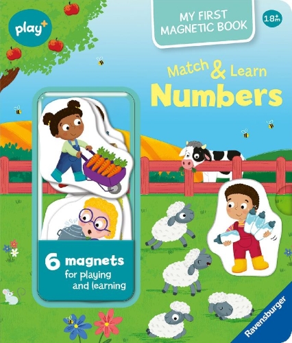 Buchcover und Innenansicht für das Buch: Play+ My first Magnetic Book: Match and Learn Numbers