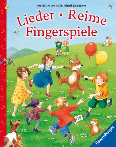 Buchcover und Innenansicht für das Buch: Lieder, Reime, Fingerspiele