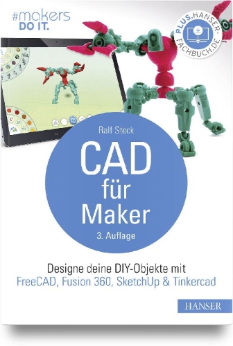 Buchcover und Innenansicht für das Buch: CAD für Maker