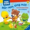 Buchcover und Innenansicht für das Buch: ministeps: Hör rein, sing mit! Erste Kinderlieder zum Anhören.