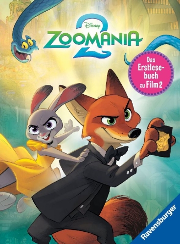 Buchcover und Innenansicht für das Buch: Disney Zoomania 2 - Das offizielle Erstlesebuch zu Film 2