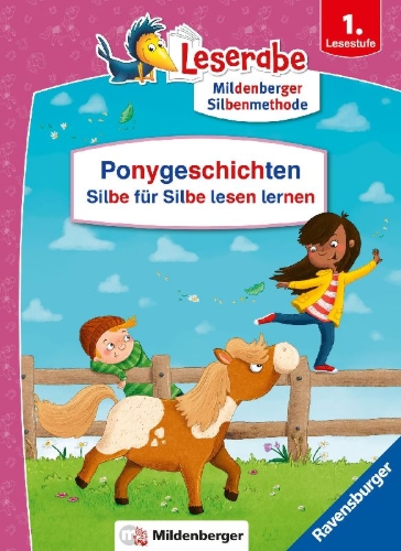 Buchcover und Innenansicht für das Buch: Ponygeschichten - Silbe für Silbe lesen lernen - Leserabe ab 1. Klasse - Erstlesebuch für Kinder ab 6 Jahren