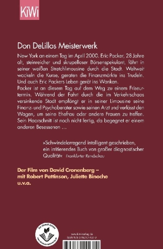 Buchcover und Innenansicht für das Buch: Cosmopolis