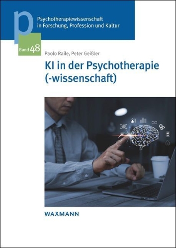 Buchcover und Innenansicht für das Buch: KI in der Psychotherapie(-wissenschaft)