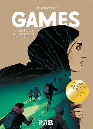 Buchcover und Innenansicht für das Buch: Games - auf den Spuren der Flüchtenden aus Afghanistan