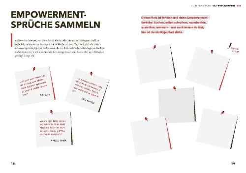 Buchcover und Innenansicht für das Buch: Be Your Own F*cking Hero - das Workbook