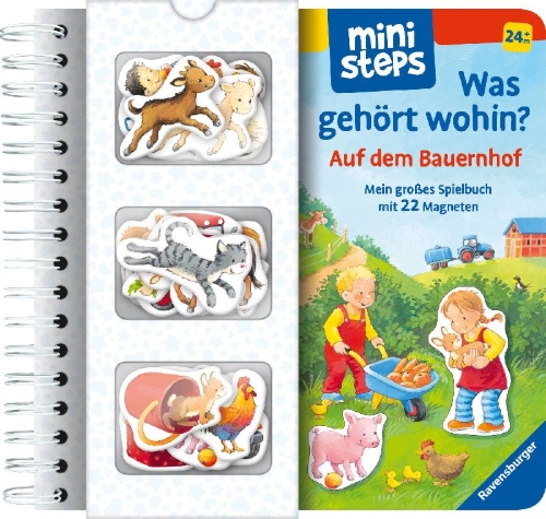 Buchcover und Innenansicht für das Buch: Was gehört wohin? Auf dem Bauernhof