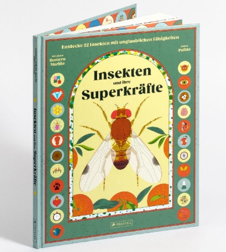 Buchcover und Innenansicht für das Buch: Insekten und ihre Superkräfte