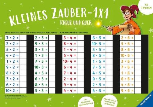 Buchcover und Innenansicht für das Buch: Zaubertafel: Kleines Zauber-1x1: Kreuz und quer