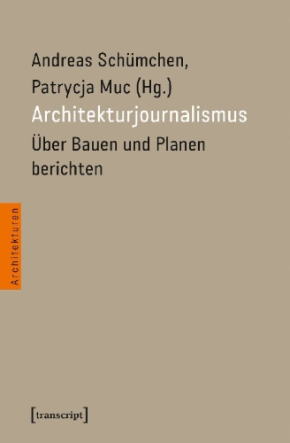 Buchcover und Innenansicht für das Buch: Architekturjournalismus