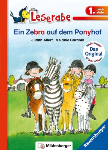 Buchcover und Innenansicht für das Buch: Ein Zebra auf dem Ponyhof - Leserabe 1. Klasse - Erstlesebuch für Kinder ab 6 Jahren