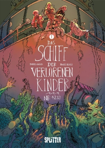 Buchcover und Innenansicht für das Buch: Das Schiff der verlorenen Kinder. Band 1