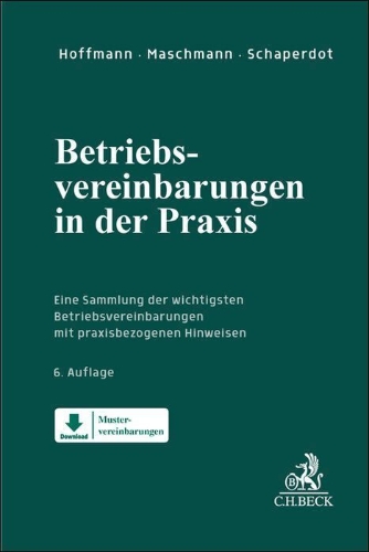 Buchcover und Innenansicht für das Buch: Betriebsvereinbarungen in der Praxis