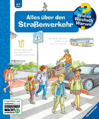 Buchcover und Innenansicht für das Buch: Wieso? Weshalb? Warum?, Band 50: Alles über den Straßenverkehr