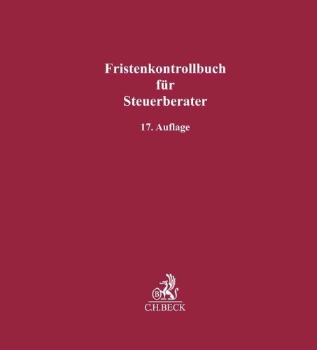Buchcover und Innenansicht für das Buch: Fristenkontrollbuch für Steuerberater