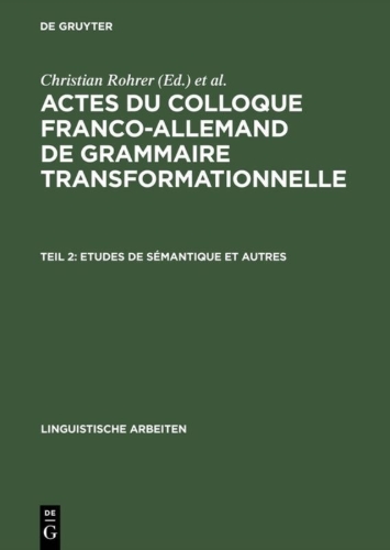 Buchcover und Innenansicht für das Buch: Etudes de sémantique et autres
