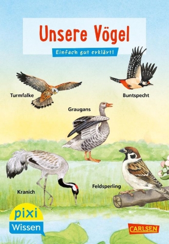 Buchcover und Innenansicht für das Buch: Pixi Wissen 108: VE 5 Unsere Vögel (5 Exemplare)