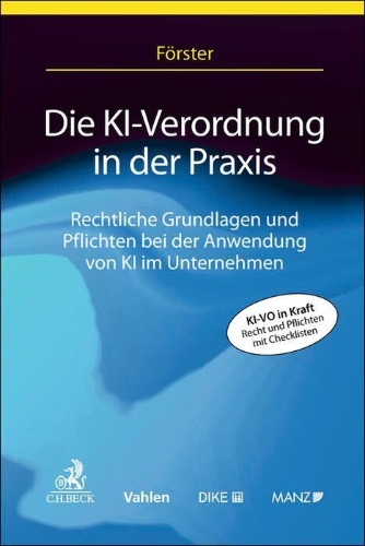 Buchcover und Innenansicht für das Buch: Die KI-Verordnung in der Praxis