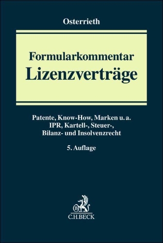 Buchcover und Innenansicht für das Buch: Formularkommentar Lizenzverträge