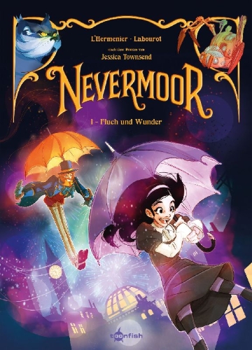 Buchcover und Innenansicht für das Buch: Nevermoor 1