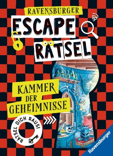Buchcover und Innenansicht für das Buch: Ravensburger Escape Rätsel - Kammer der Geheimnisse