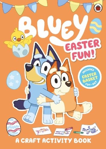 Buchcover und Innenansicht für das Buch: Bluey: Easter Fun Activity