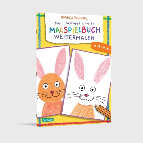 Buchcover und Innenansicht für das Buch: Mein lustiges großes Malspielbuch: Weitermalen (ab 4 Jahren)