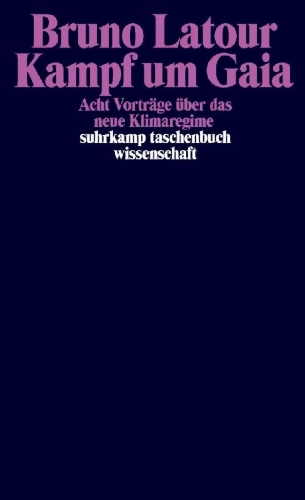 Buchcover und Innenansicht für das Buch: Face à Gaïa. Huit conférences sur le nouveau régime climatique