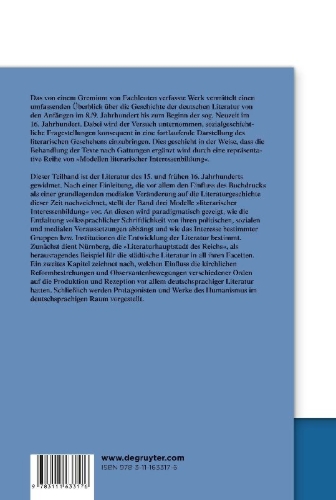 Buchcover und Innenansicht für das Buch: Die Literatur des 15. und frühen 16. Jahrhunderts