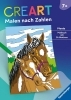 Buchcover und Innenansicht für das Buch: CreArt Malen nach Zahlen ab 7: Pferde
