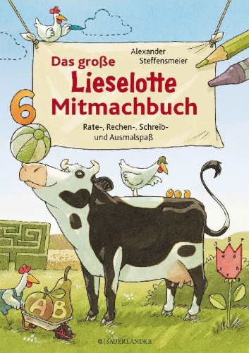 Buchcover und Innenansicht für das Buch: Das große Lieselotte Mitmachbuch